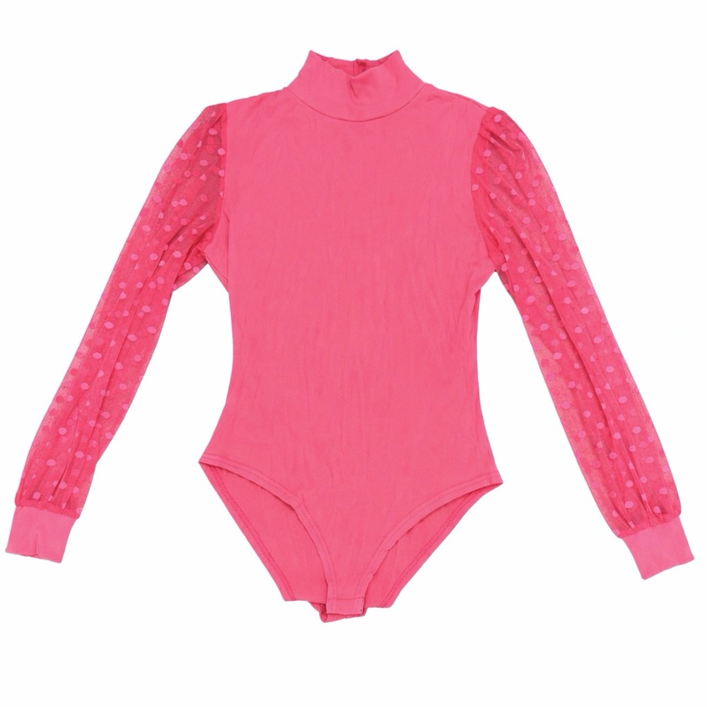 Women’s Hot Pink Long-Sleeve Bodysuit